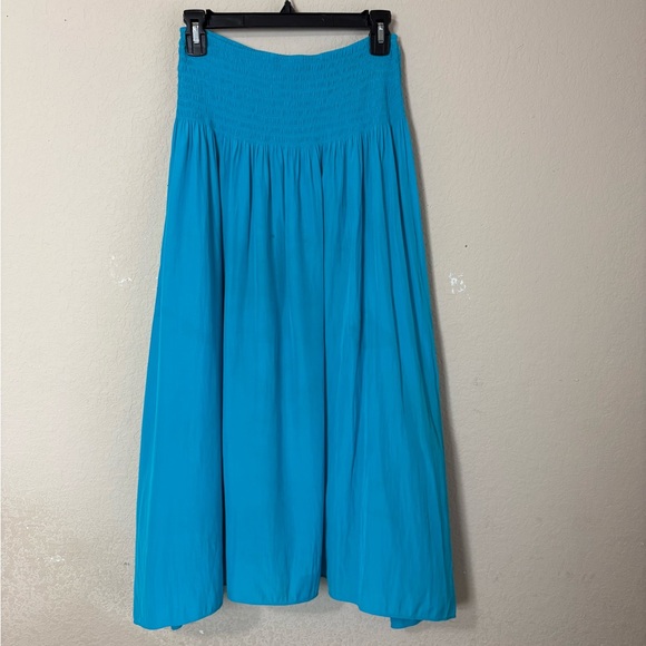 Calypso St. Barth Anima Smocked Vibrant Turquoise Breezy A-Line Skirt Size XS - Picture 7 of 13